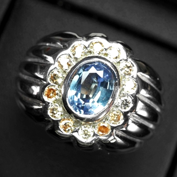 Rare Unisex 1.92CT Color-Changing ALEXANDRITE Sterling Silver Ring